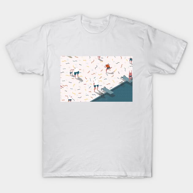 Running at the Swimming Pool T-Shirt by dalebrains